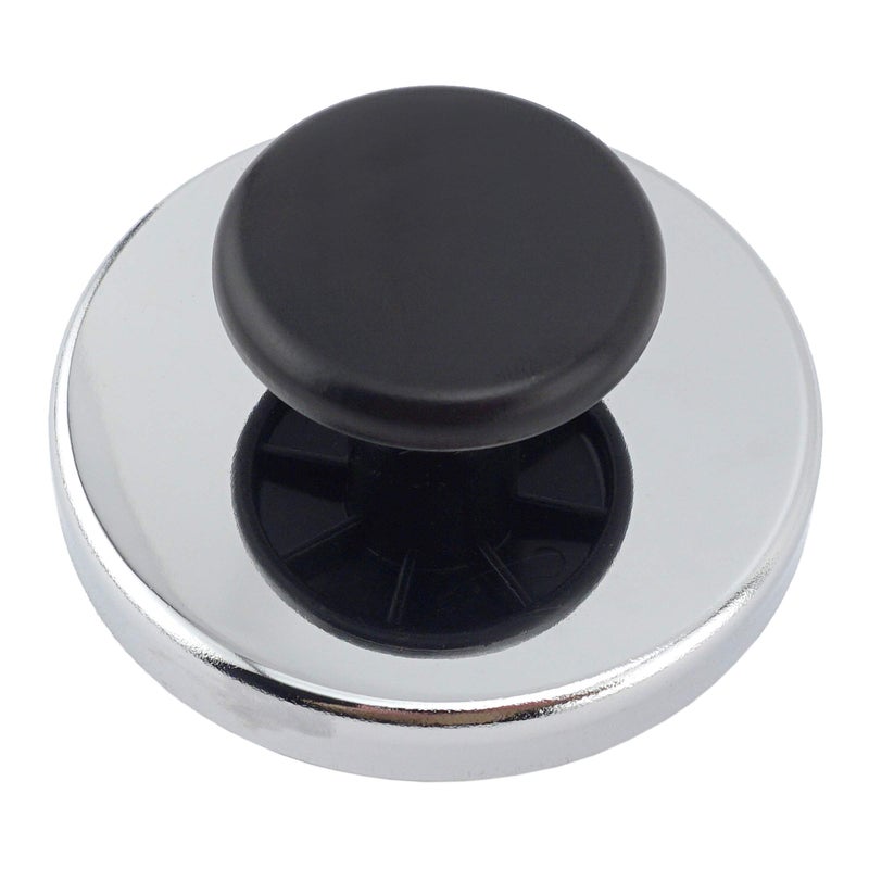 Master Magnetics Ceramic Round Base Magnet with Knob Pack - Heavy-Duty Strong Magnets for Home and Work - 95 lb Pull Each - Nickel-Plated - 3.2" D - 1.41" H - 1.75" D Knob - Chrome - 2-Pack - Image 2